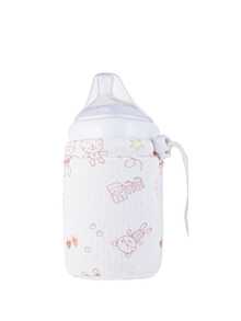 1pc Solid Color Minimalist Baby Bottle Insulation Cover - White - View 21