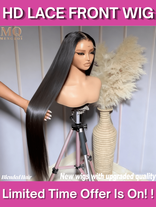 Straight Hair Wigs Glueless Lace Front Wigs Human Blended Hair 13x4 Lace Frontal Wigs 200 Density Unprocessed Brazilian Straight Virgin Human Hair Wigs Pre Plucked With Baby Hair For Women 8-34 Inch Natural Hairline No Glue
