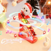 Izengate 圣诞节新款儿童玩具，益智游戏，2 种模式 - 灯光和音乐/静音，有趣的轨道攀爬玩具，自动攀爬轨道滑梯玩具，圣诞老人爬梯玩具，男孩女孩的最佳生日圣诞节万圣节新年礼物（不含电池）