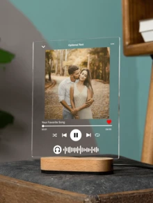 Music Photo Name Night Light, Custom Photo Music Plaque, Personalized Song Acrylic Plaque, Bedroom Decor, LED Nightlight, Gift For Mom - Multicolor - View 2