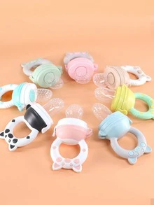 KUNT 1pc Baby Silicone Pig Shaped Teether, Suitable For Daily Feeding