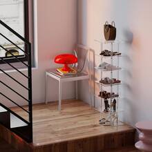 25x25 Acrylic Shoe Rack, Multi-Tier Space-Saving Shoe Organizer, Entryway Shoe Storage Rack, Fashionable Home Decor Item - Multicolor - View 4