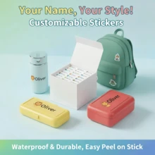 Custom Waterproof Name Labels (33pcs-297pcs), Personalized Durable Stickers In Transparent, Fade-Resistant, Easy To Apply And Remove, Perfect For Water Bottles, Books, Lunch Boxes, And More