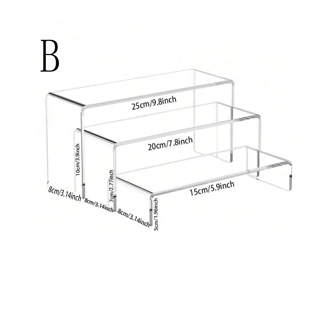 1 套 = 3 个亚克力透明/黑色展示架，现代简约 U 型甜点架，可自由组装的桌面展示架，适用于派对、聚会、婚礼、圣诞节 - 彩色 - 查看 7