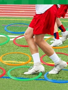 Bounce Sensory Game Set, PP Plastic, Multi-Person Outdoor Entertainment. Mixed Colors, Agility Training Rings – Serving As Basketball And Football Equipment, Recreation And Games, Balance Training, Speed Training, Sports Training, And Reflex - Multicolor - View 3