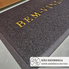 Tapete Bem Vindo Emborrachado para Potrta Antiderrapante Várias Cores - Marrom - Visão 3