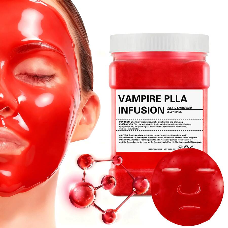 Mặt nạ dạng gel 650g, mặt nạ dưỡng ẩm dạng gel chứa Vampire PLLA, giúp dưỡng ẩm, làm săn chắc, làm sạch sâu và làm mịn da, đồng thời là mặt nạ tẩy tế bào chết chuyên nghiệp chứa hydro, dung tích 23 fl oz. - Màu Hoa hồng đỏ - Xem 1