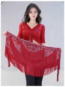 女式流苏舞裙拉丁萨尔萨探戈国标裙性感流苏裹身裙迷你短裤裙 - 彩色 - 查看 7