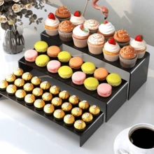 1 Set = 3pcs Acrylic Transparent/Black Display Stands, Modern Minimalist U-Shaped Dessert Stands, Freely Assembled Desktop Display Stands, Suitable For Parties, Gatherings, Weddings, Christmas