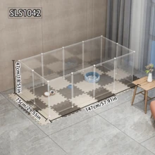 Large Indoor Pet Fence, Freestanding Cat Cage Dog Playpen With Spacious Area, Modular Assembly Cat Crate - Multicolor - View 6