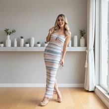 Women's Long Style Modal Knit Dress - Dusty Pink - View 4
