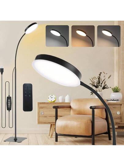 Yogle 1. Moderne Vloer Lamp Adjustable Function, Lightweight LED Reading That Can Be Installed Vertically, 10 Brightness Swivel [1H Timer], Work, Study, Sewing, Painting, Makeup, Etc. Purposes.
