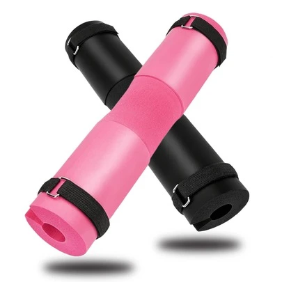 Almohadilla para sentadillas, almohadilla para barra para sentadillas, zancadas y elevaciones de cadera - La almohadilla de espuma proporciona alivio al cuello y los hombros durante el entrenamiento - Ajuste estándar (1 protector de hombro para barra y 2 correas) Hay múltiples colores disponibles