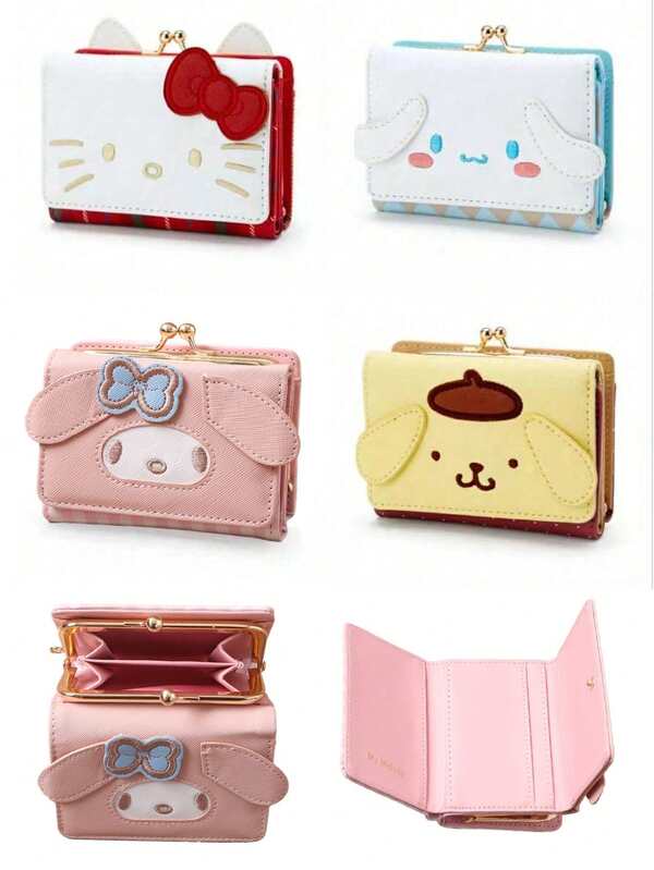 Sanrio Sanrio Mother's Day/Valentine's Day Gift, 1pc Cute Hello Kitty & Pompompurin Everyday Commute/Birthday Gift Wallet Card Holder Multifunctional Organizer