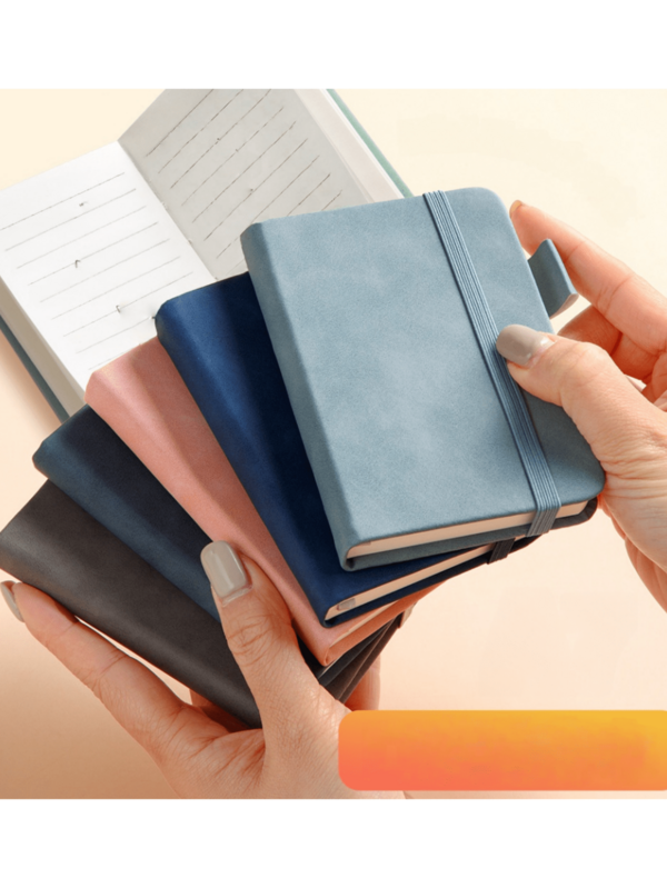 Pocket Notebook, Mini Journal For Travel & Office - Portable Faux Leather Notebook With Elastic Closure, Pocket-Sized Diary For Students & Work
