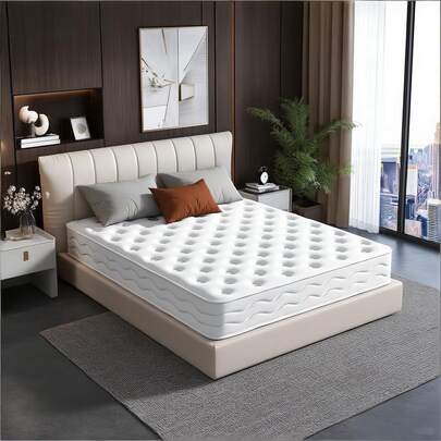 Lalulu Colchón de muelles,colchón matrimonial en caja,colchon de espuma con memoria,tela de alta calidad anti alérgicay resistente a la humedad,Alivia la presión, es cómodo y transpirable,Firmeza media,Certificación Oeko-Texde la Unión Europea,colchonetas para dormir