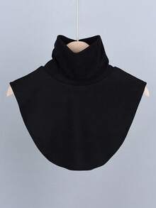 4 Pieces/1 Piece Solid High Elasticity Large-Size High-Neck Soft Fleece Faux Collar Fleece Sweater Collar Neckline, Warm Neck Protection For Spring, Autumn, Winter Base Layer Faux Collar