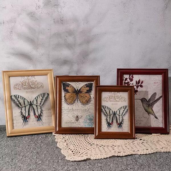 7'' 8'' Solid Wood Retro Photo Frame Country Simple Photo Frame Desktop Table Wall Photo Frame For Home Decor