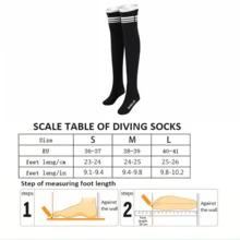 HISEA 1 Pair Women's Long Diving Socks; Women's Beach Snorkeling And Swimming Socks; Goddess Extended Beach Socks - Black - View 7
