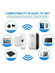 300Mbps WiFi Signal Repeater And Extender - Signal Booster Amplifier, Compatible With Major Brands, EU Plug, 110V-240V, Network Signal Enhancer | Modern Wireless Repeater | Durable Black Housing - View 12