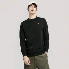 Nike Club 男女款圆领休闲保暖长袖运动衫 - 916609-010 - 黑色 - 查看 8