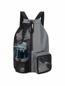 Bolsa de natación con mochila de cuerdas de malla y bolsa húmeda, mochila de playa, mochila de gimnasio