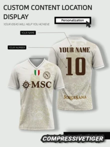 Áo đấu Napoli FC màu kaki tùy chỉnh mùa giải 2022/23 - Tên và số cá nhân hóa - Thiết kế ôm sát thoáng khí giúp bạn thi đấu tốt nhất - Trang phục thể thao mùa hè dành cho người hâm mộ, túi đựng đồ du lịch. - Màu Khaki - Xem 1