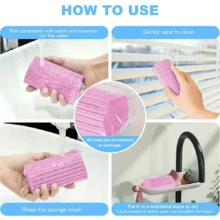 1 peça/3 peças de esponja de limpeza multiuso, ferramenta mágica para remoção de poeira, espanador doméstico de poliestireno reutilizável para persianas, vidros, rodapés, saídas de ar, espelhos e trilhos de janelas - adequado para sala de estar, banheiro, cozinha