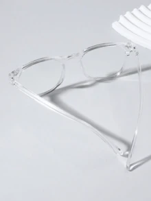 Popular Design Ins Style Women Fashion Inlaid Nail Clear Eyeglasses For Watch TV Play Games Phone Decoration 1pc  Plain    None - trắng - Xem 5