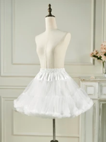 1件装女士花卉洛丽塔衬裙，裙撑，蓬蓬裙，适合婚礼礼服、万圣节和圣诞节服装，四季皆宜 - 黑色 - 查看 7