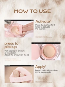 MISTINE 2pcs 13g/Pc Soft Focus Cushion Foundation, Creates Natural Dewy Makeup, Moisturizing, Suitable For Dry Skin, Medium Coverage LF100 - LF100 - View 8