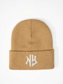 1 pieza Gorro elástico de punto unisex para otoño/invierno, gorro de moda estilo hip hop con bordado de NY, gorro tipo beanie Y2K - sombrero de punto - Ver 19