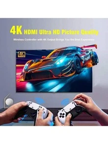 4K Retro Console With 2 Wireless Controllers – 20,000 Games + 20 Emulators – Plug And Play – Compatible With TV, Monitor, PC And Projector – Ideal Gamer Gift - White - View 7