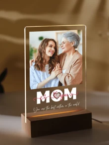Custom Mother's Day Photo Collage Acrylic Plaque With Night Light, Custom Acrylic Plaque For Mom Friend, Personalized Photo Acrylic Plaque - Multicolor - View 4