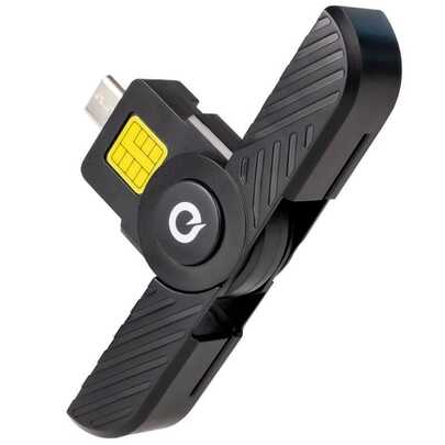  Lecteur de cartes à puce TooQ, identification électronique, USB-C, noir