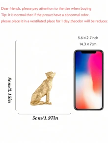 1件树脂复古豹子蹲姿摆件，适用于书房、门厅、办公室、酒店装饰