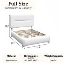 Queen Size Cloud Bed Frame, Boucle Bed With Adjustable Headboard, Soft Rounded Corner Guards, Silent Design, Easy To Assemble, BEIGE - 白色 - 查看 7