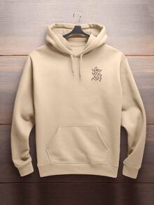 Men Hoodies - 米色 - 查看 2