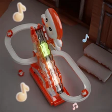 Izengate 圣诞节新款儿童玩具，益智游戏，2 种模式 - 灯光和音乐/静音，有趣的轨道攀爬玩具，自动攀爬轨道滑梯玩具，圣诞老人爬梯玩具，男孩女孩的最佳生日圣诞节万圣节新年礼物（不含电池）