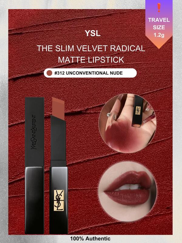  YSL Saint Laurent Slim Velvet Radical Lipstick (Black Tube) 1.2g #316/#312