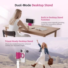 COMITOK 磁吸式手机支架，可拆卸遥控器，兼容苹果手机，一键启动相机，曝光锁定，可充电单反快门，摄影师礼物 - 玫紅色 - 查看 6