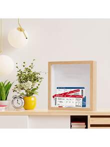 8x8 Inch Square Ticket And Souvenir Display Frame (Single Pack) - Multi-Layer Memory Box With Ticket Slots, Top Opening, Travel Souvenir Organizer, Wall-Mounted/Desktop Placement - Autumn Travel Decorations, Holiday Gifts - Multicolor - View 8