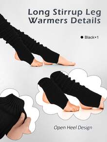 Women Long Stirrup Leg Warmers Over The Knee Ribbed Knit 80s Retro Dance For Yoga Ballet Party Winter Warm, Cozy