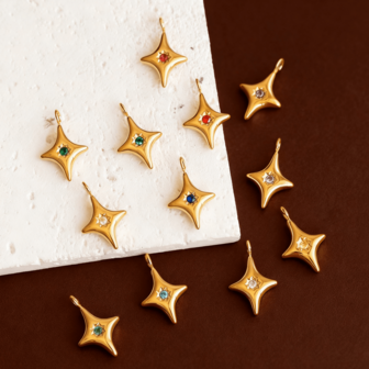 DIY Jewelry Accessories, Stainless Steel Material, Romantic Little Stars, Colorful Birthstones