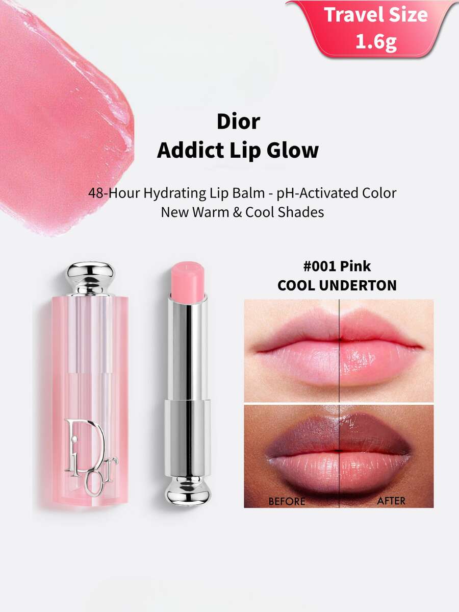 Dior عينة بلسم شفاه ديور الجديد لإحياء لون الشفاه 1.6 جرام - #001 مسحوق متغير اللون الساحر - مشاهدة 1