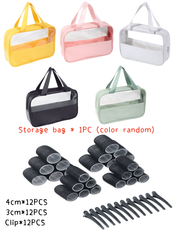 36 Stück Nicht-Hitze-Haken und Schlaufen Lockenwickler für Frauen (24 Lockenwickler + 12 Haarklammern) mit Aufbewahrungstasche, selbsthaftende Lockenwickler geeignet für langes, mittellanges, kurzes, dickes, feines Locken und feine Pony, geeignet für alle Längen und Frisuren (Schwarz, Rosé, Lila, Pink, Kaffee erhältlich), Lockenwickler, Haarstyler, Hitzefrei Locken, Hitzefrei Locken, Haarlockenwickler, Lockenwickler, Haarlockenstab, Lockenwickler für Haare, Lockenwerkzeuge, Haarwickler, Haarwickler, Lockenaufsatz, Haarpflege, Haarpflegeprodukte, Friseurausrüstung