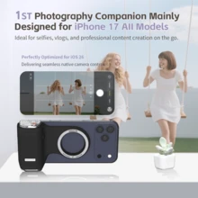 COMITOK Magnetic Shooting Handle, Compatible With Apple Phones, Detachable Remote Control, One-Click To Launch Native Camera App, Exposure Lock | Rechargeable DSLR Shutter | Perfect Gift For Photographers - Black - View 5