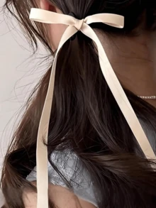 1件天鹅绒发饰，长尾蝴蝶结发夹，可爱发夹，马尾夹，鳄鱼夹，爪夹，发夹，发卡，发饰，发卡，发饰，学习用品