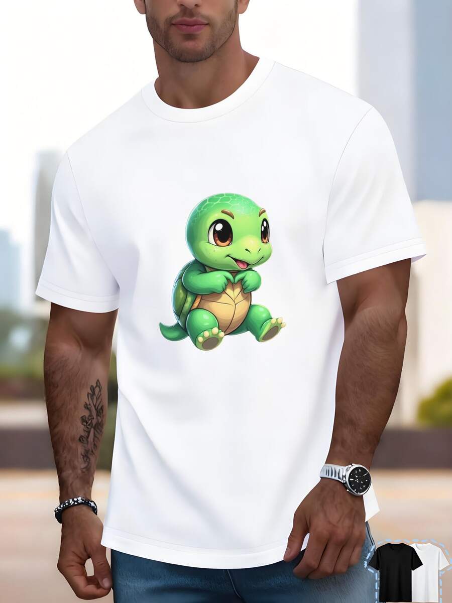 Camiseta de entrenamiento de gimnasio para hombres, camiseta de algodón puro impresa de manga corta, algodón peinado, transpirable, ajuste slim, no apretada, para uso diario - Blanco - Ver 1