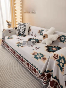 Portable Thick Picnic Blanket - Bohemian Style, Polyester Fabric, Machine Washable, Tear Resistant, Vibrant Geometric Patterns - Suitable For Outdoor Picnics, Camping, Beaches, And Indoor Decoration - Camping Blanket, Beach Towel, Waterproof Tent Mat, Warm Blanket, Picnic Mat, Camping Equipment, Home Decor Blanket